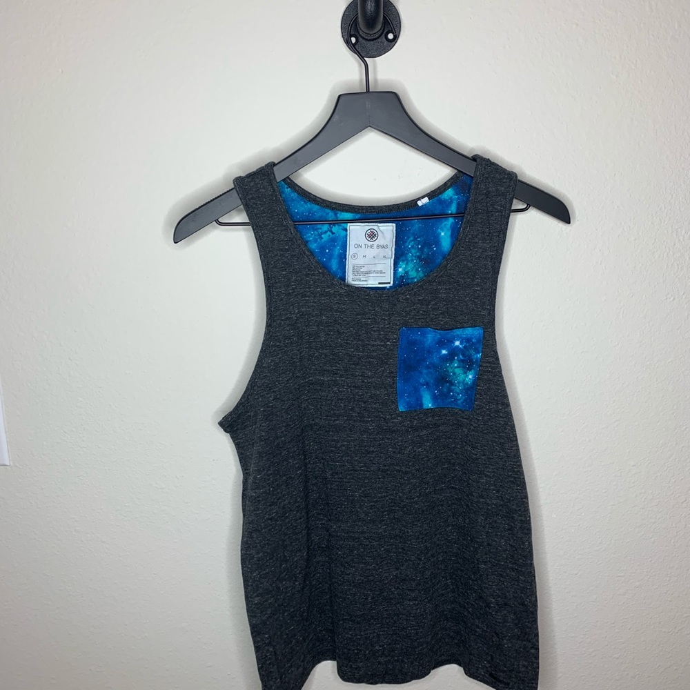 On The Byas Grey Galaxy Pocket Tank Top